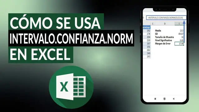Video thumbnail for Cómo se usa la función INTERVALO.CONFIANZA.NORM en EXCEL