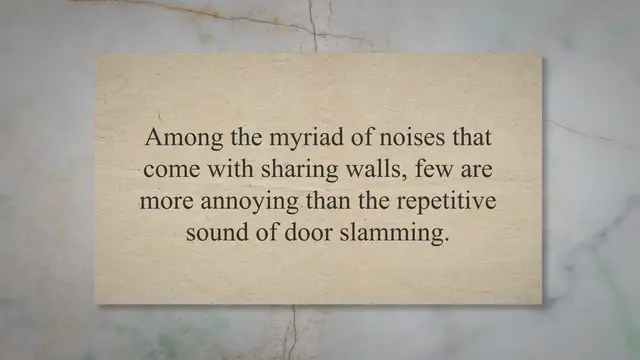 'Video thumbnail for Banging Solutions: How to Deal with Door Slamming Noisy Neighbors - The Church Mouse'