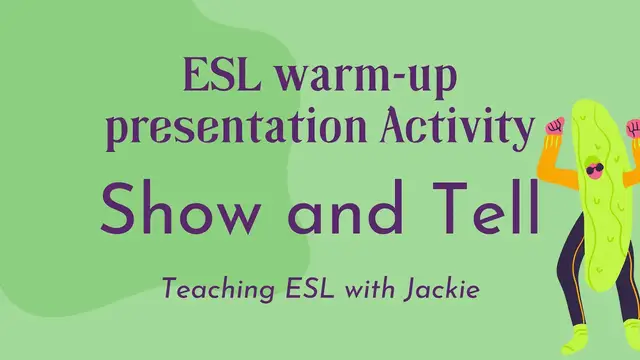 Video thumbnail for Show and Tell (A fun warm-up activity for ESL/EFL classes): Try out ESL show & tell today!