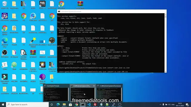 Video thumbnail for Node.js Express JSON Online Converter to CSV,XLSX,XML,CSON,YAML and JSON5 Using any-json Library