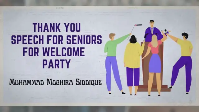 'Video thumbnail for Thank You Speech For Seniors For Welcome Party In Univesity By Muhammad Moghira Siddique'
