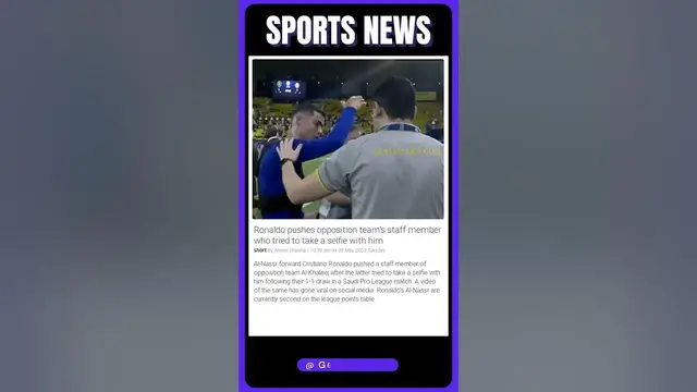 Video thumbnail for Top Sports News | Ronaldo's Selfie Rejection Goes Viral! | #shorts #sports