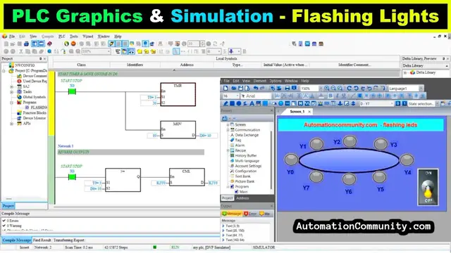 Video thumbnail for PLC with Graphic HMI Solution for Flashing LEDs Program