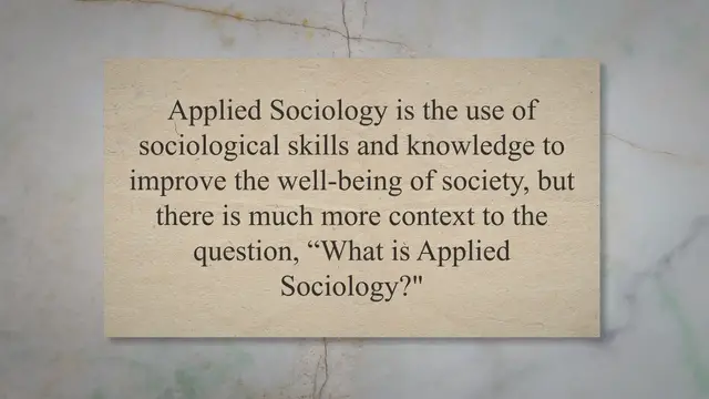 Video thumbnail for What is Applied Sociology? History, Definition, and Jobs