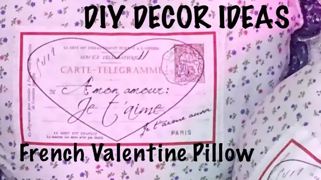 Video thumbnail for DIY Decor Ideas French Valentine Pillow