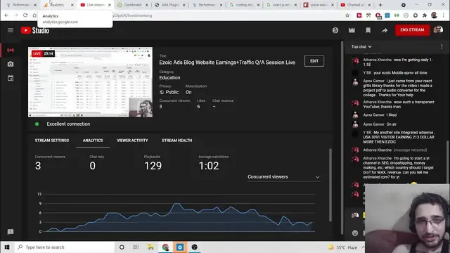 Video thumbnail for Ezoic Ads Blog Website Earnings+Traffic Q/A Session Live