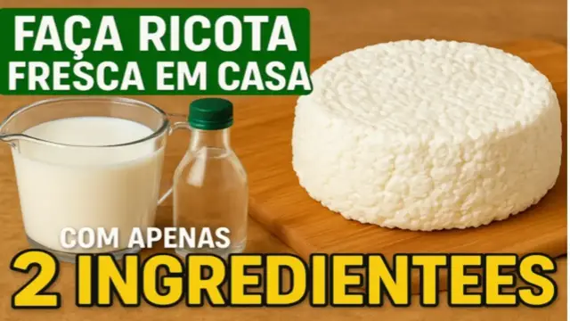 Video thumbnail for Como fazer Ricota Fresca em Casa usando apenas 2 ingredientes!