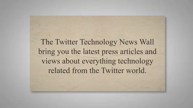 'Video thumbnail for The Twitter Technology News Wall'