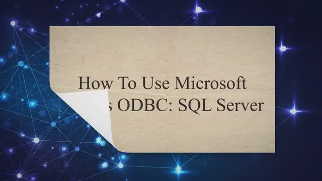 Video thumbnail for How To Use Microsoft Access ODBC: SQL Server