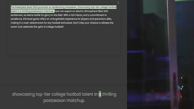 Video thumbnail for The ReliaQuest Bowl 2024 promises an exhilarating showdown, showcasing top-tier college football talent in a thrilling postseason matchup. Fans can expect an electric atmosphere filled with excitement, as teams battle for glory on the fie