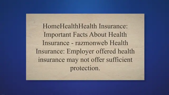 'Video thumbnail for Health Insurance: Important Facts About Health Insurance - razmonweb'