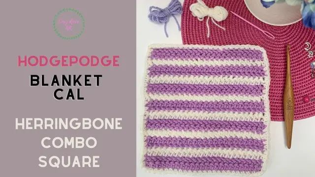 Video thumbnail for Herringbone Stitch Granny Square | Hodgepodge Blanket CAL