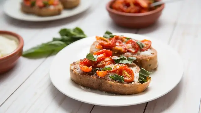 'Video thumbnail for Savory Cacio E Pepe French Toast With Jammy Tomatoes Recipe'