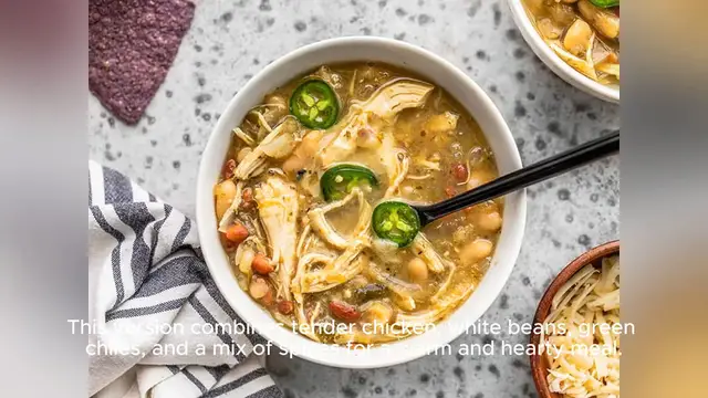 Video thumbnail for white chili recipe with chicken