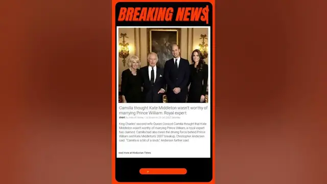 Video thumbnail for Camilla thought Kate Middleton wasn't worthy of marrying Prince William: Royal expert | #shorts