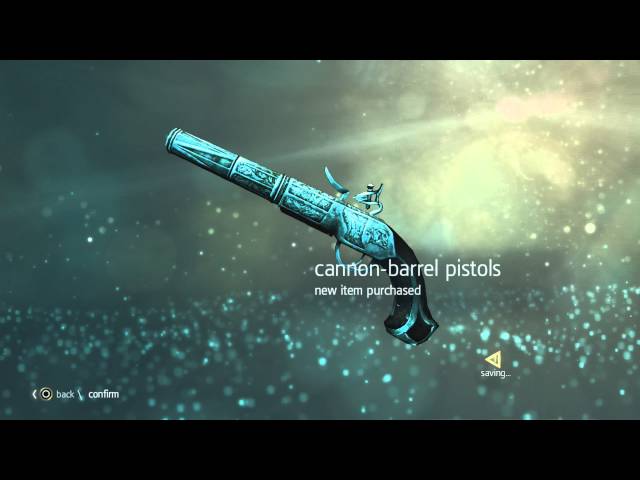 Video thumbnail for Assassin's Creed IV: Black Flag - Shopping: Pirate Schimitars & Cannon-Barreled Pistols Purchased
