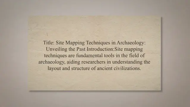 Video thumbnail for Site mapping techniques in archaeology