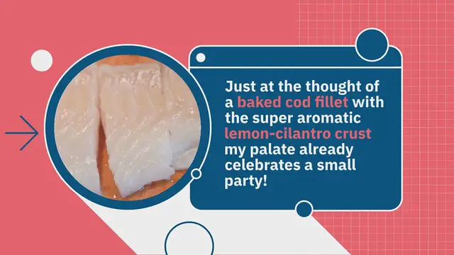 Video thumbnail for Baked cod fillet with lemon-coriander crust on potato-garlic mash