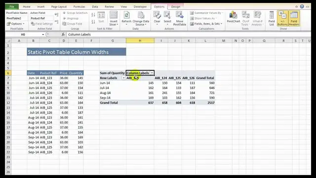 Video thumbnail for Excel Tip How To Set Stable Widths On Excel Pivot Tables