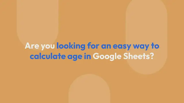 Video thumbnail for How to Calculate Age in Google sheets / Google Excel