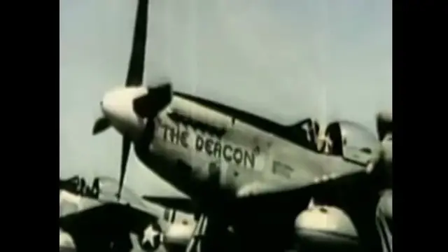 Video thumbnail for P-51 Mustangs prepare for a mission to Tokyo, Japan, 1945.
