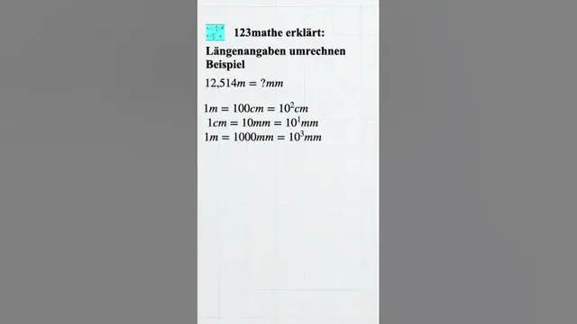 Video thumbnail for Längenangaben umrechnen #shorts