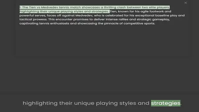 Video thumbnail for 1. The Tien vs Medvedev tennis match showcases a thrilling clash between two elite players, highlighting their unique playing styles and strategies. Tien, known for his agile footwork and powerful serves, faces off against Medvedev, who i