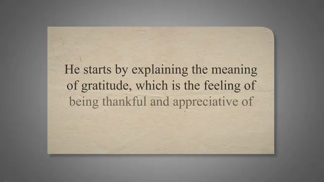 Video thumbnail for "The Power of Gratitude: A Guide to Practicing and Cultivating Gratefulness"