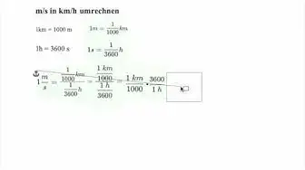Video thumbnail for Physik: m/s in km/h umrechnen