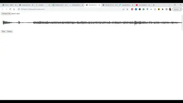 Video thumbnail for Javascript Wavesurfer.js Example to Generate Audio Waveform of Selected Audio File in Browser