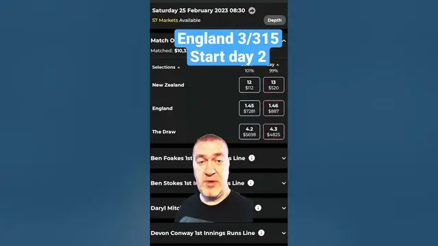 Video thumbnail for NZ vs Eng Test Cricket - wait and see #cricket #betfair #sportsbetting #betting#nzvseng
