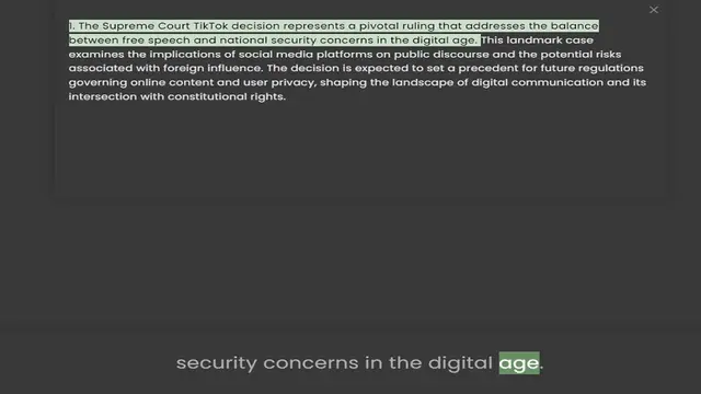 Video thumbnail for 1. The Supreme Court TikTok decision represents a pivotal ruling that addresses the balance between free speech and national security concerns in the digital age. This landmark case examines the implications of social media platforms on p