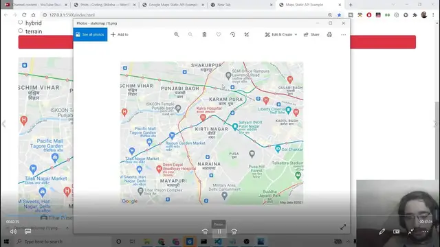 Video thumbnail for Google Maps Static API Example to Display Maps Based on Location in Image Tag Using Javascript