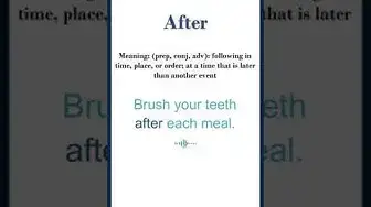 Video thumbnail for After meaning | After in a Sentence | Most common words in English #shorts
