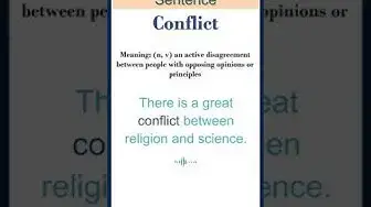 Video thumbnail for Conflict meaning | Conflict in a Sentence | Most common words in English #shorts