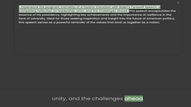 Video thumbnail for compelling reflection on leadership, unity, and the challenges ahead. This speech encapsulates the essence of his presidency, highlighting key achievements and the importance of resilience in the face of adversity. Ideal for those seeking