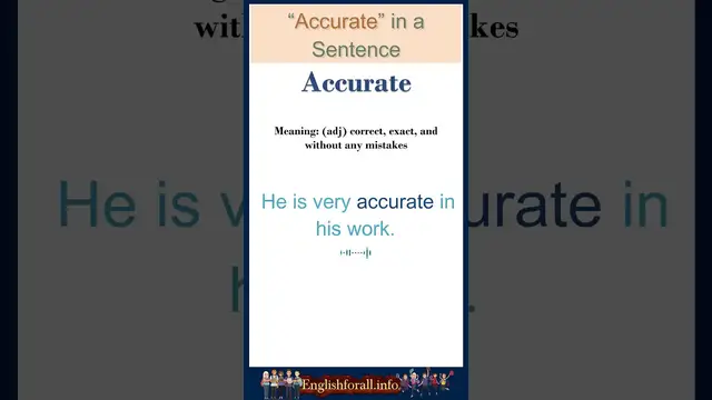 Video thumbnail for Accurate meaning | Accurate in a Sentence | Most common words in English #shorts