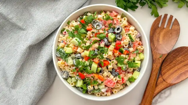 'Video thumbnail for Creamy Dreamy Ditalini Pasta Salad Recipe'