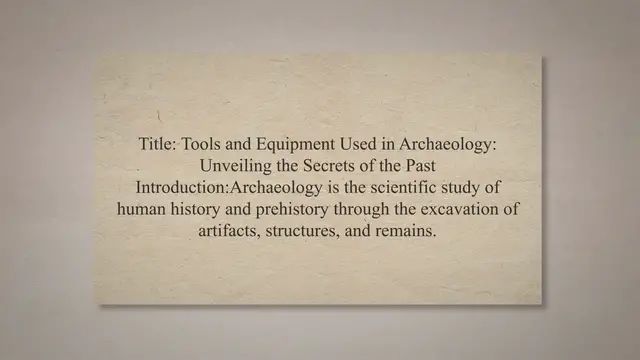 Video thumbnail for Tools and equipment used in archaeology