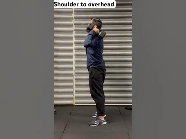 Video thumbnail for ❌Db shoulder to overhead ❌.              #overheaddumbellpress  #crossfit #stability