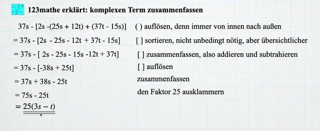 Video thumbnail for komplexen Term zusammenfassen