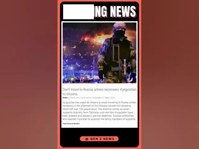 Video thumbnail for Don't travel to Russia unless necessary: Kyrgyzstan to citizens | #shorts #news