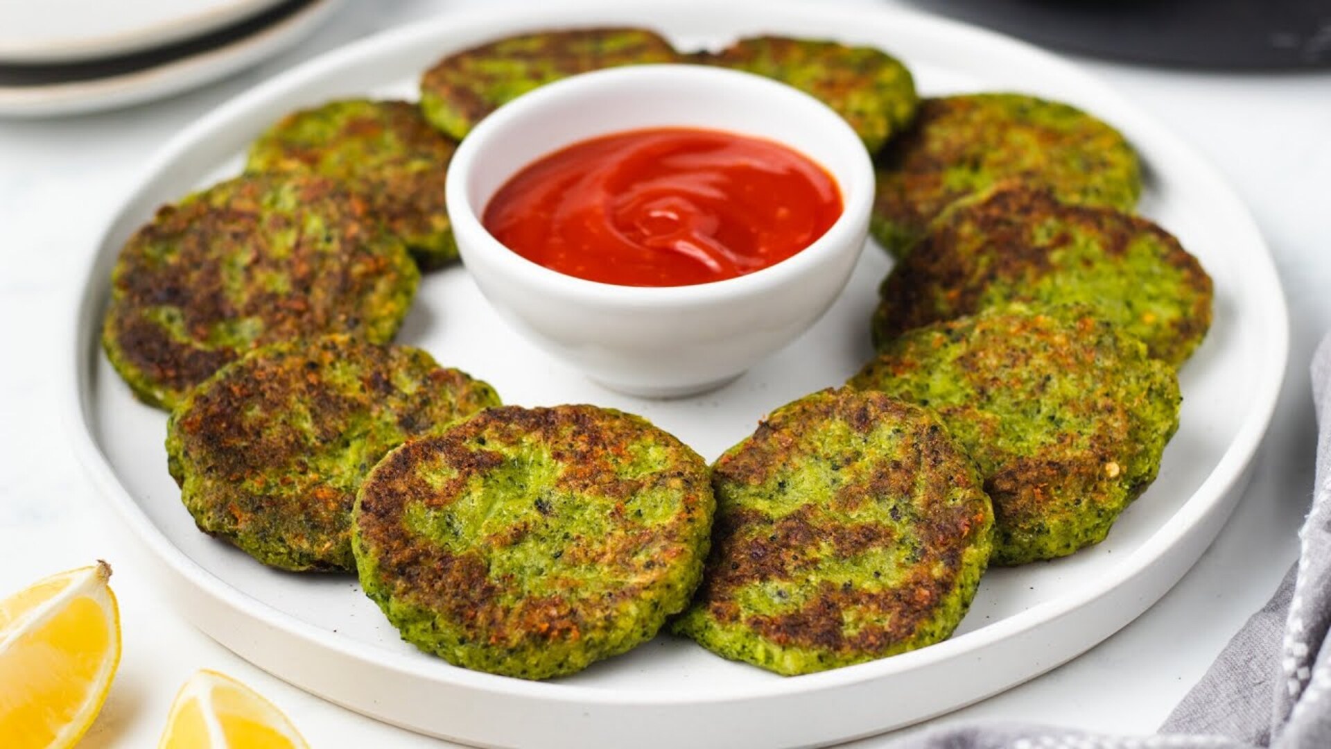 Video thumbnail for Pan-Fried Broccoli Fritters Recipe