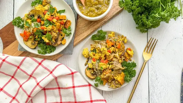 'Video thumbnail for Plant-Based "Egg"y Breakfast Casserole Recipe'