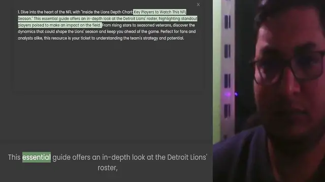 'Video thumbnail for 1. Dive into the heart of the NFL with Inside the Lions Depth Chart Key Players to Watch This NFL Season. This essential guide offers an in-depth look at the Detroit Lions' roster, highlighting standout players poised to make an impact on'