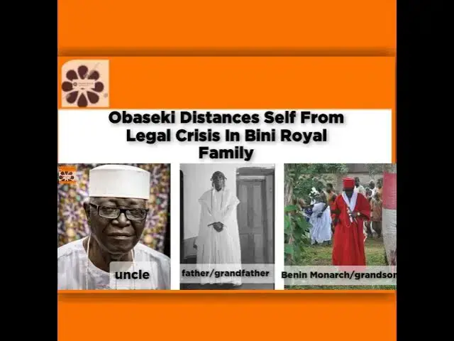 Video thumbnail for Obaseki Distances Self From Legal Crisis In Bini Royal Family ~ OsazuwaAkonedo