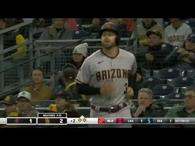 'Video thumbnail for Nick Ahmed SMACKS a RBI Single, Scoring Evan Longoria! | Arizona Diamondbacks | 4/3/2023'