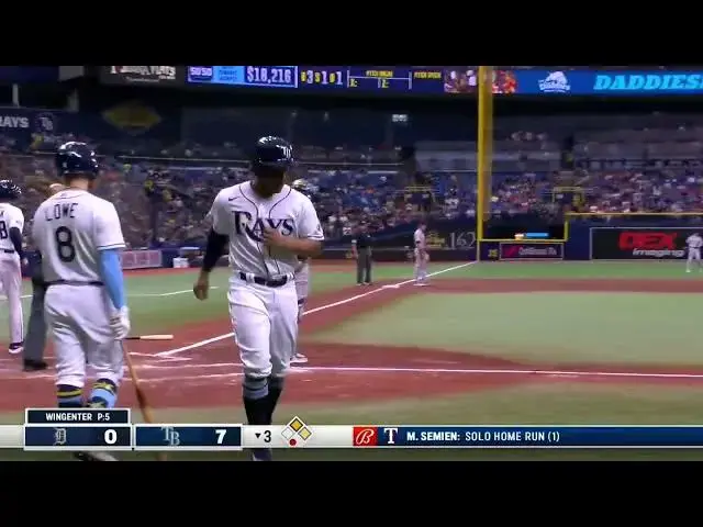 'Video thumbnail for Yandy Diaz BELTS a RBI Ground-Rule Double!, Scoring Francisco Mejia! | Tampa Bay Rays | 4/1/2023'