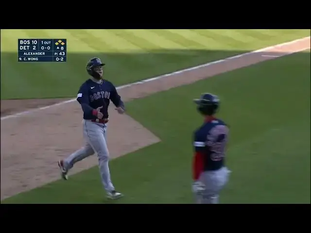 'Video thumbnail for Connor Wong KNOCKS a RBI Single, Scoring Alex Verdugo! | Boston Red Sox | 4/8/2023'