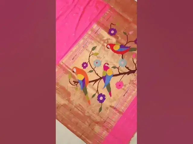 Video thumbnail for Tripple munia paithani saree